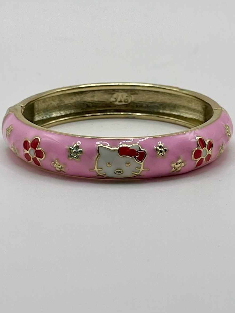 Hello Kitty Pink Enamel Bangle Bracelet